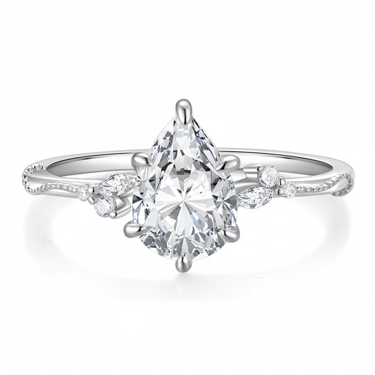 Pear Cut Travel Engagement Ring – product view 14