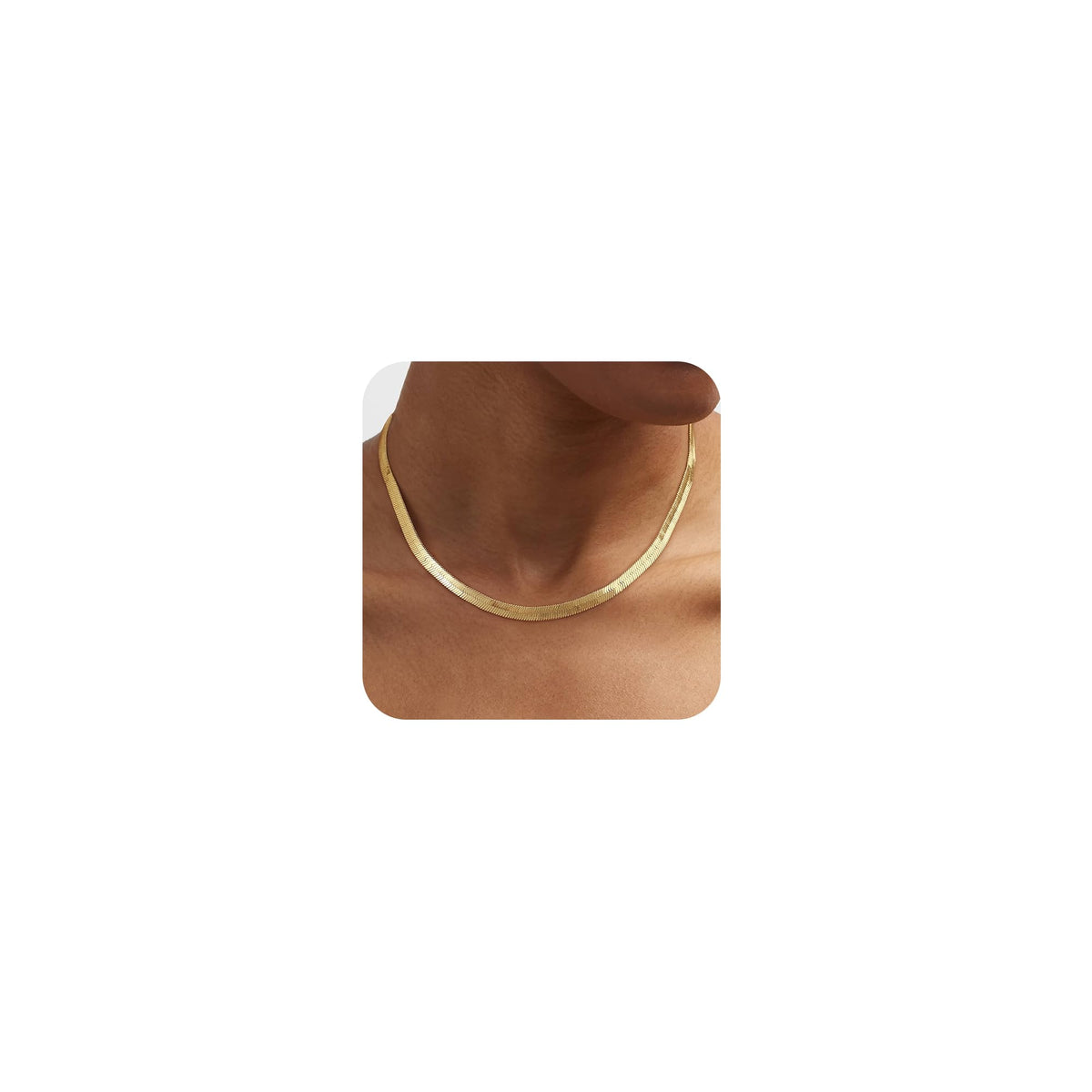 Gold Necklace for Women, 14K Gold Plated Chunky Chain Necklace