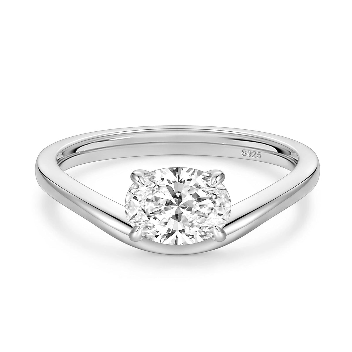 1.5 ct Oval Cut Curved Wedding Ring Set – product view 10