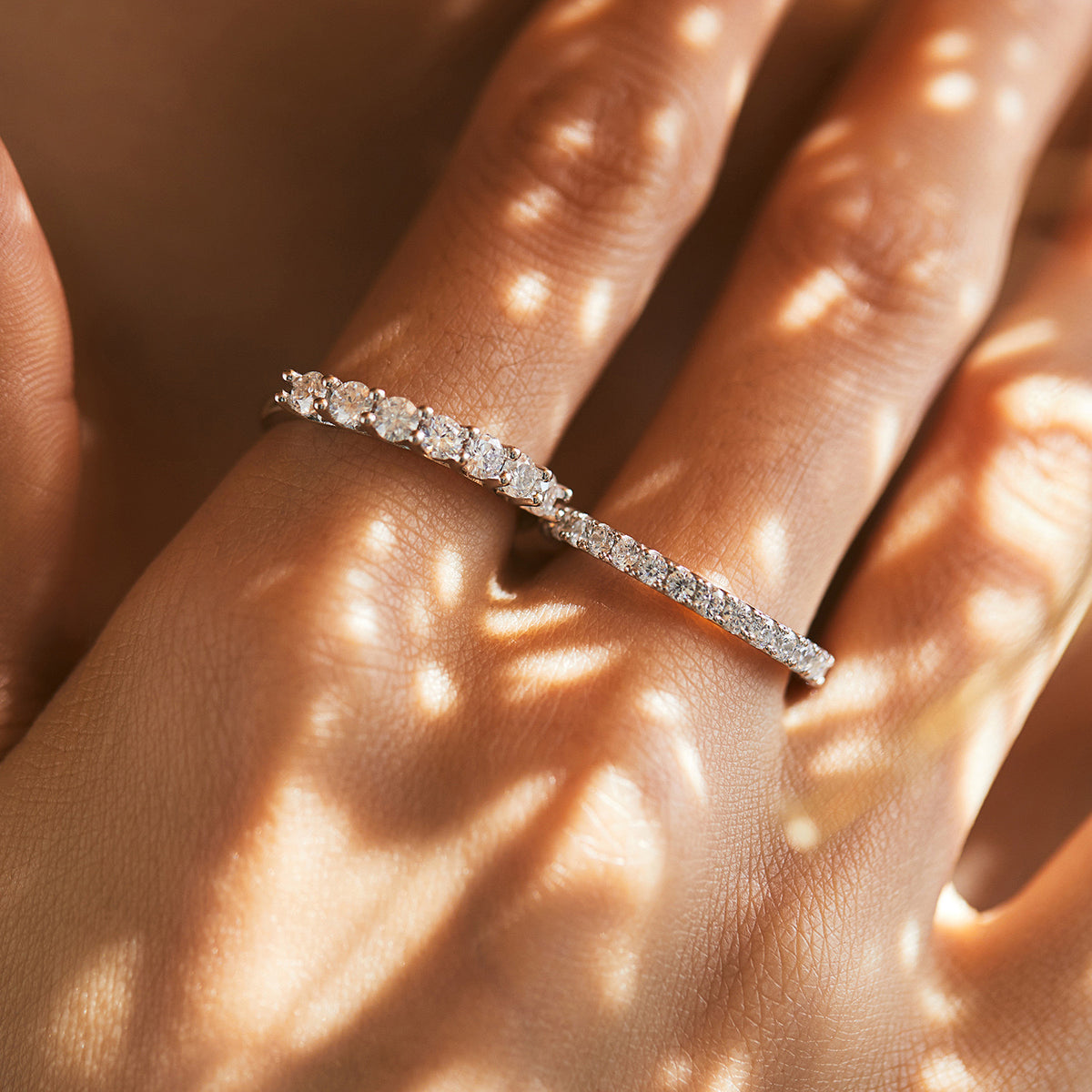 Moissanite Pavé Diamond Eternity Ring