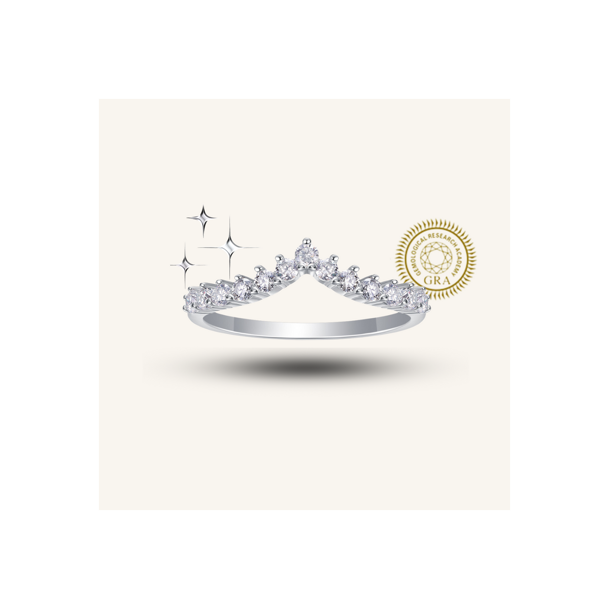 Moissanite Wishbone Ring 2.0 – white background product image