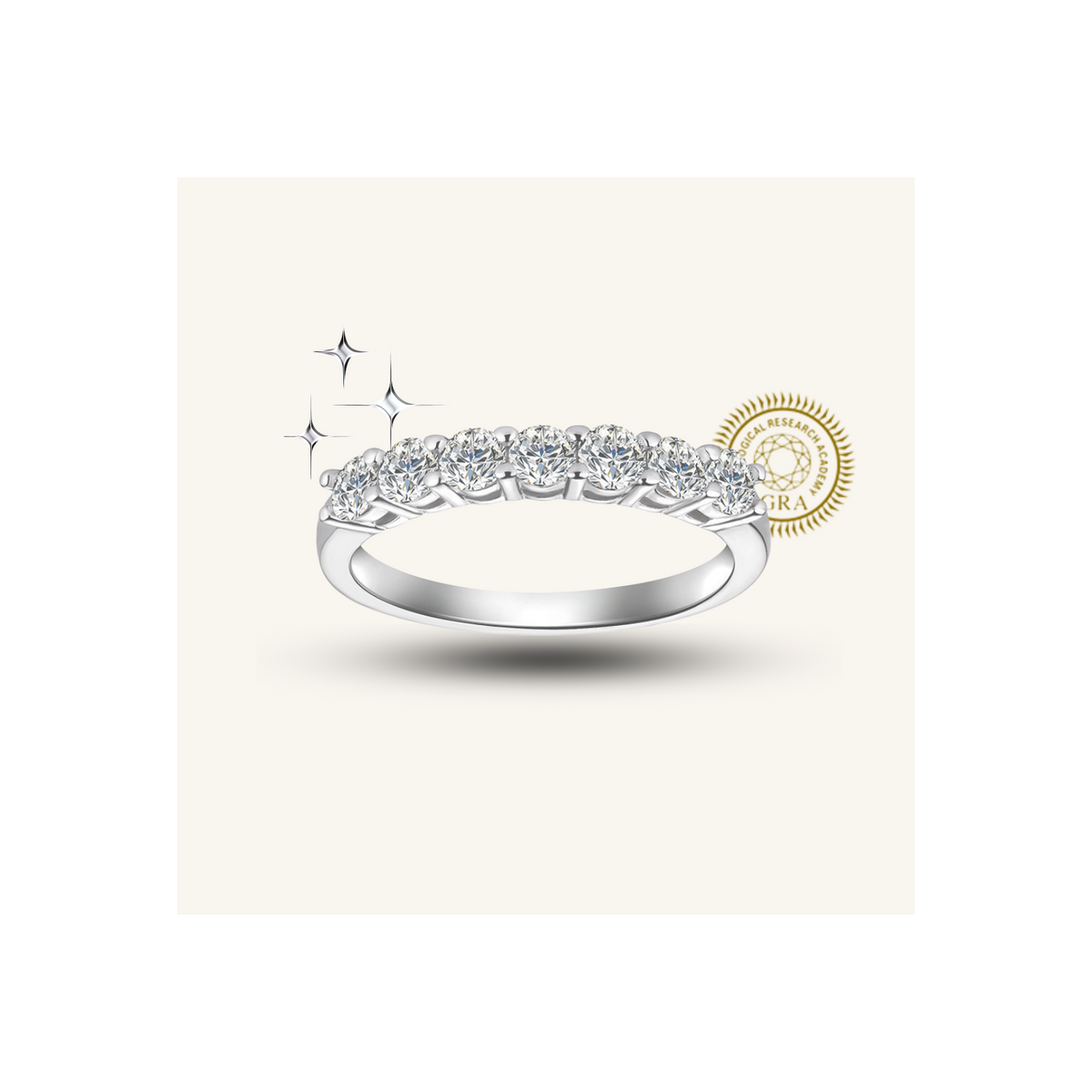 Moissanite Bold Diamond Half Eternity Ring 2.0 – white background product image
