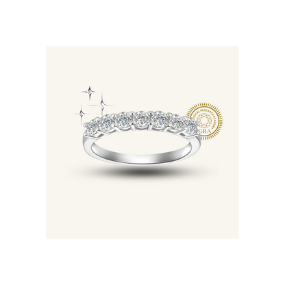 Moissanite Bold Diamond Half Eternity Ring 2.0 – white background product image