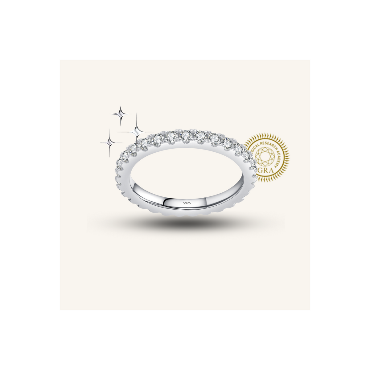 Moissanite Pavé Diamond  Eternity Ring – white background product image