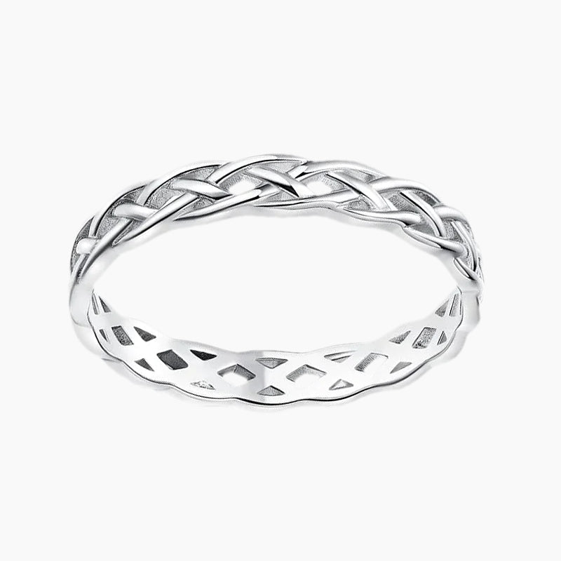 sterling silver rings; vintage rings; Eamti; woven ring