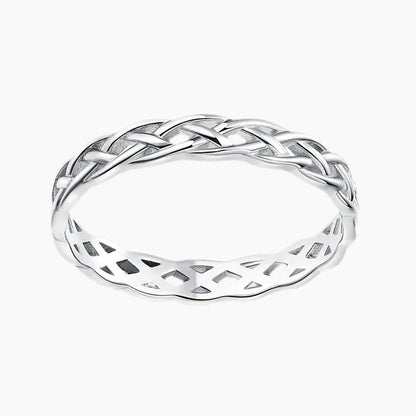 sterling silver rings; vintage rings; Eamti; woven ring
