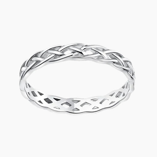 sterling silver rings; vintage rings; Eamti; woven ring