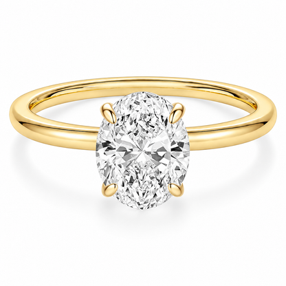 Oval Cut Engagement Ring – Gold or Silver Tone – white background product image