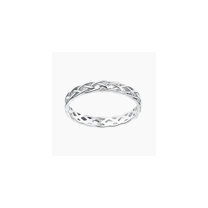 925 Sterling Silver Woven Cute Twist Ring – white background product image