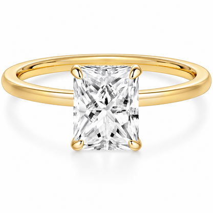 Radiant Cut Brass Engagement Ring – white background product image