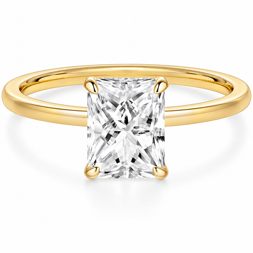 Radiant Cut Brass Engagement Ring – white background product image