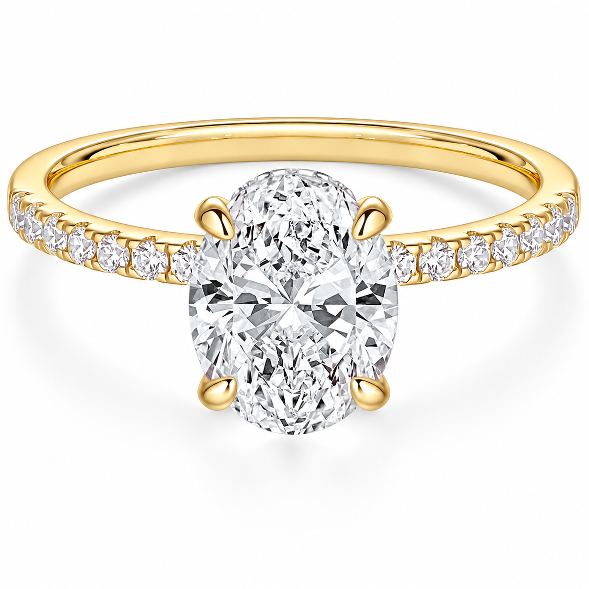Oval Cut Brass Engagement Ring – white background product image