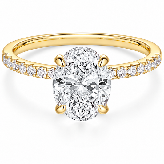 Oval Cut Brass Engagement Ring – white background product image