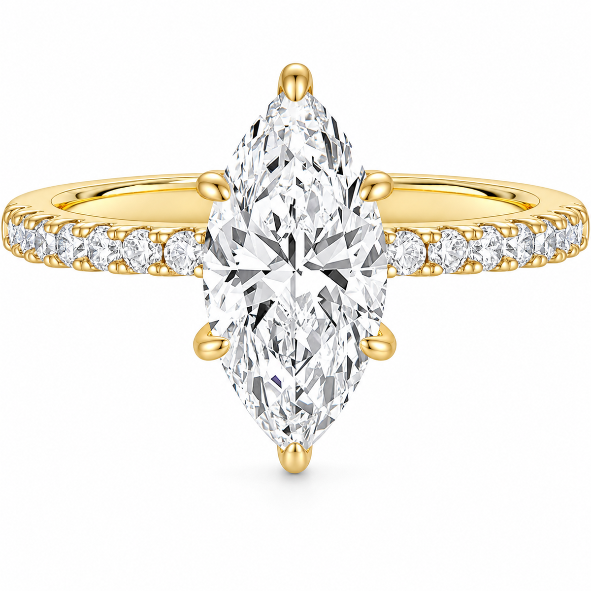 Marquise Cut Travel Engagement Ring – white background product image