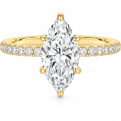 Marquise Cut Travel Engagement Ring – white background product image