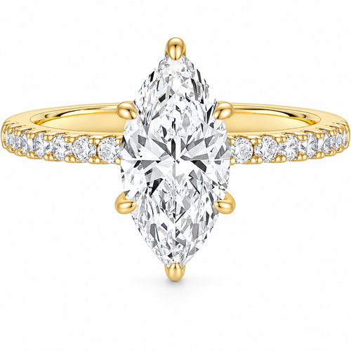 Marquise Cut Travel Engagement Ring – white background product image