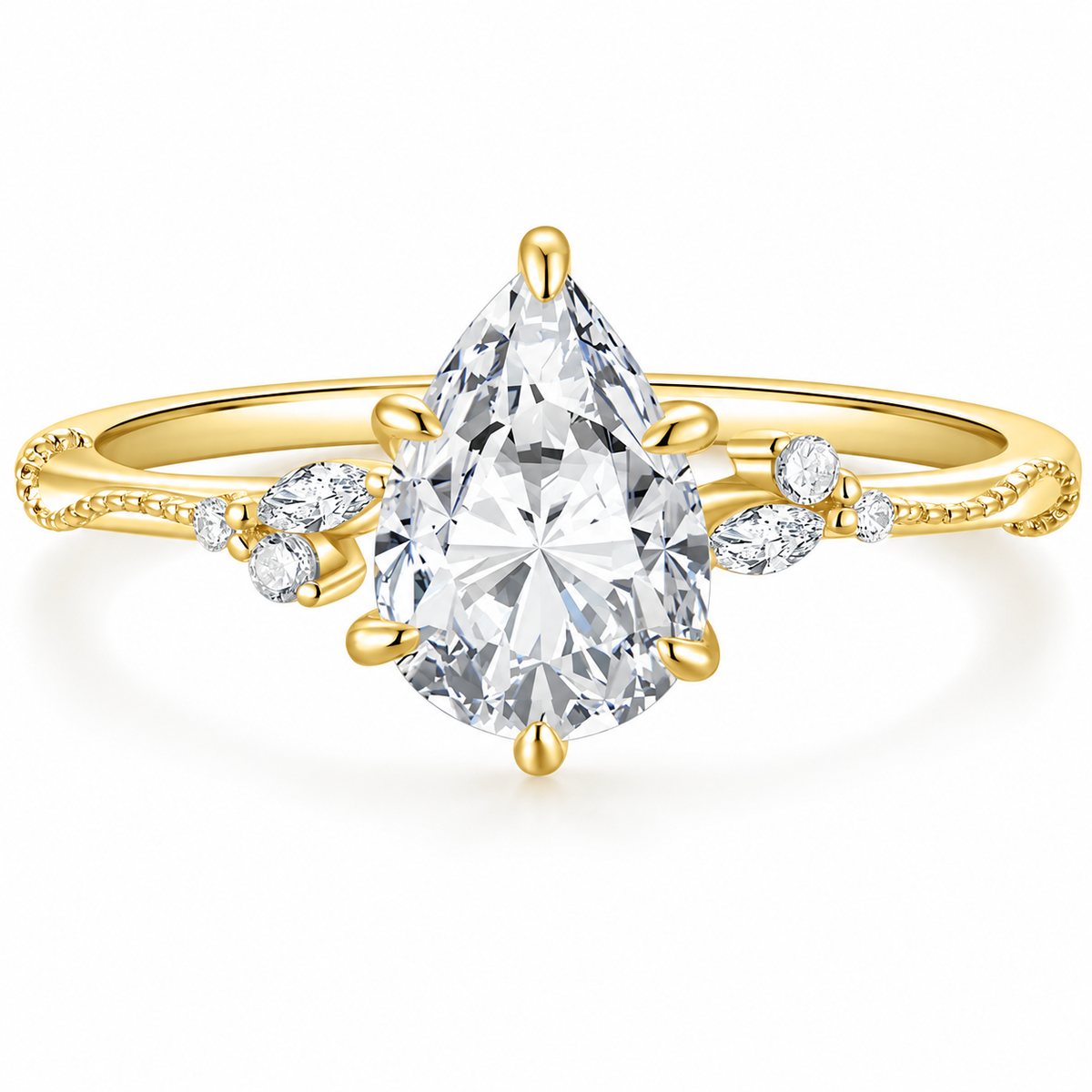 Pear Cut Travel Engagement Ring – white background product image