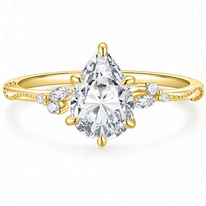 Pear Cut Travel Engagement Ring – white background product image