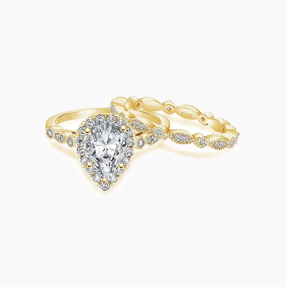 pear shape ring, s925 rings set, gold vemeil wedding rings under 50, cheap wedding rings, pear shaped engagement rings, teardrop ring