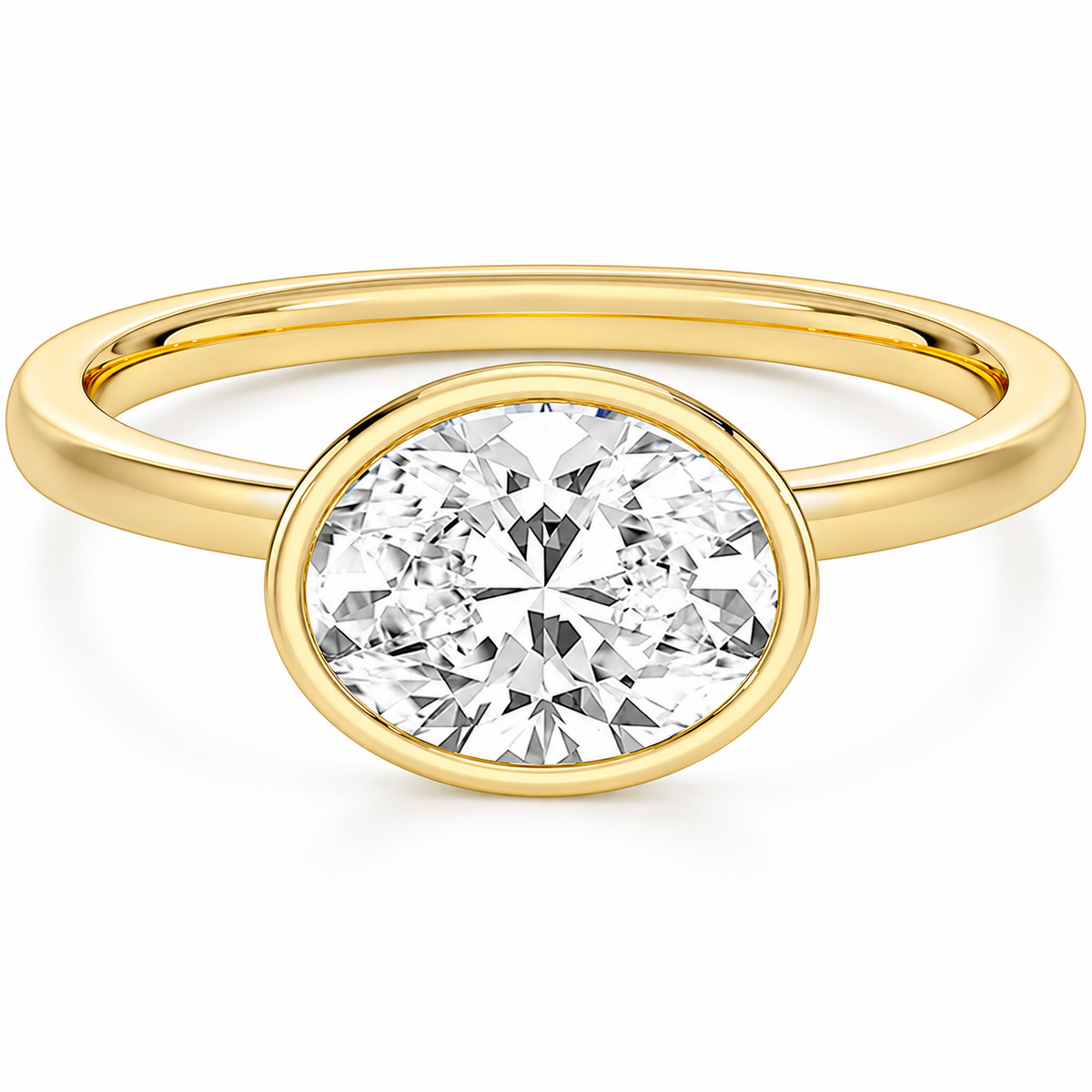 Oval Cut Travel Engagement Ring – white background product image