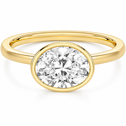 Oval Cut Travel Engagement Ring – white background product image