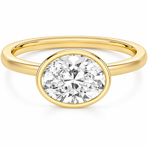 Oval Cut Travel Engagement Ring – white background product image
