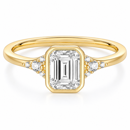 Emerald Cut Travel Engagement Ring – white background product image