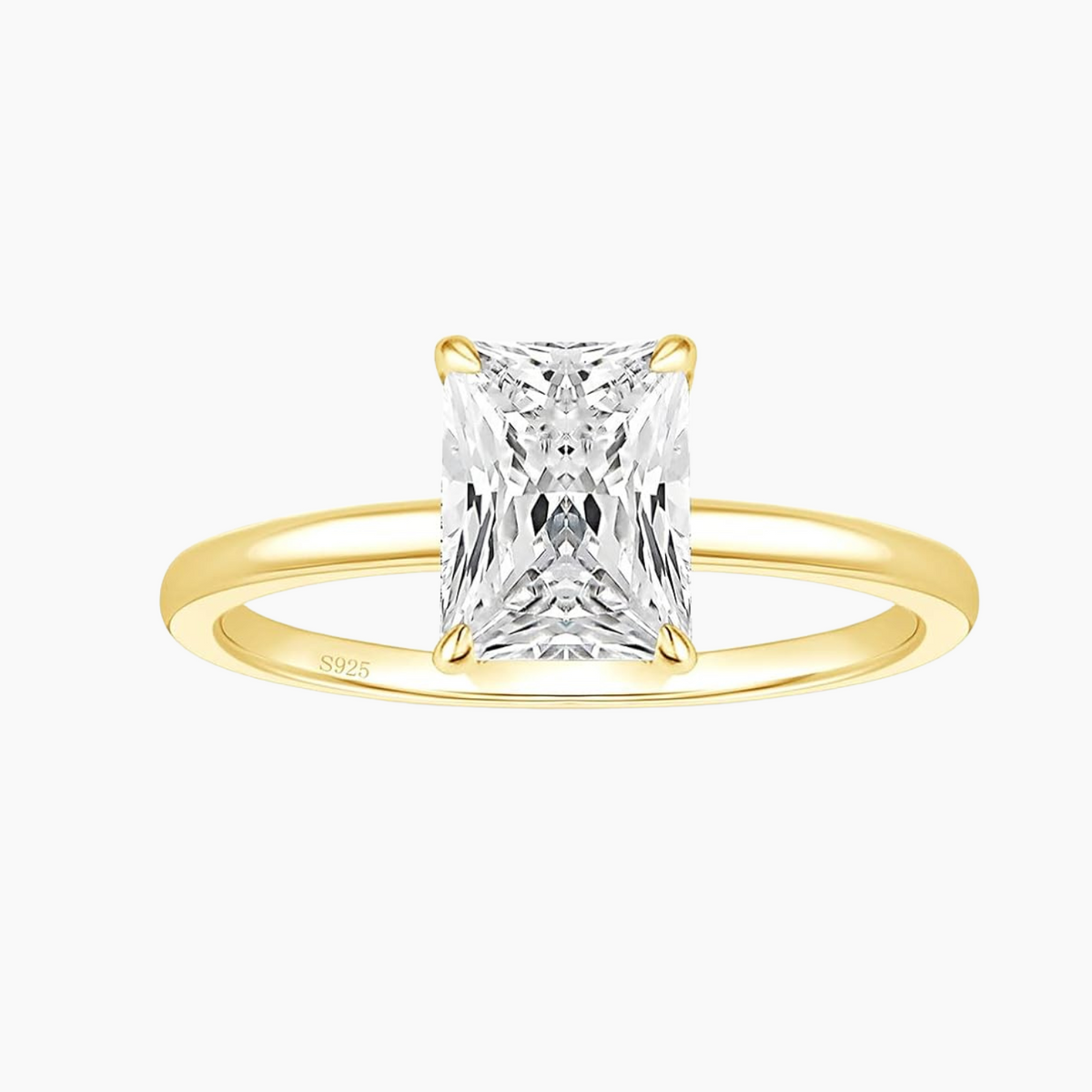 3CT Radiant Cut Solitaire Cubic Zirconia Wedding & Engagement Promise Rings