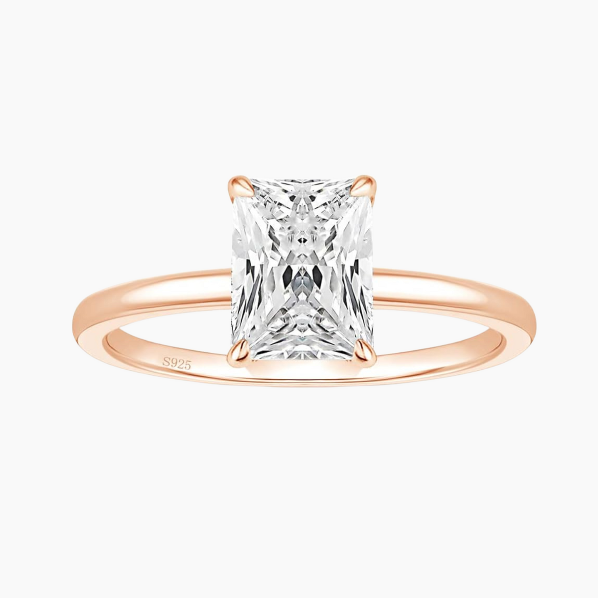 3CT Radiant Cut Solitaire Cubic Zirconia Wedding & Engagement Promise Rings