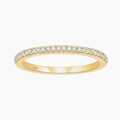 2mm Sterling Silver Full Pave Cubic Zirconia Eternity Ring