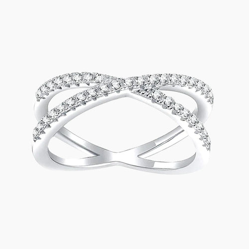 criss cross rings, sterling silver rings, Eamti, womens eternity ring, sterling silver eternity band, cz engagement ring set, silver eternity ring, cross eternity ring
