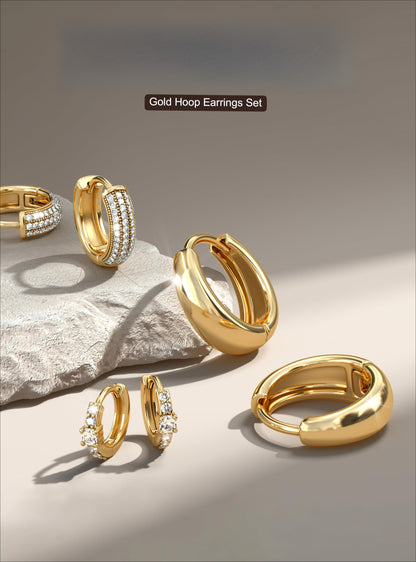 lightweight huggie hoop earring stack – product image 24