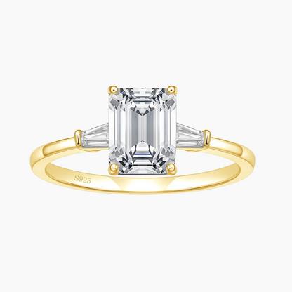 3CT 925 Sterling Silver Emerald Cut CZ Engagement Ring