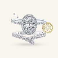 Moissanite Engagement Ring Set（1.5ct+12Pcs/0.03ct）