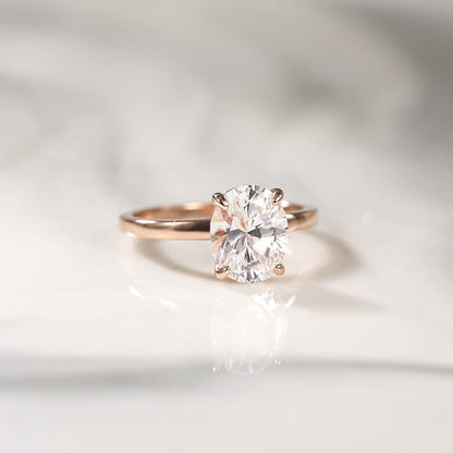 3CT Oval Cut Solitaire Cubic Zirconia Promise Ring