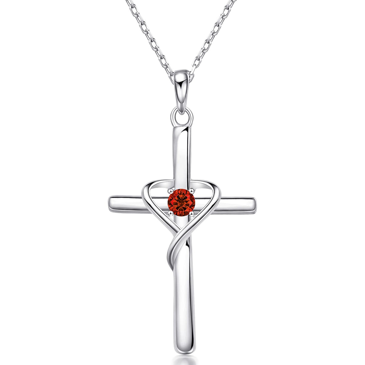 sterling silver cross necklace close-up – product image 33