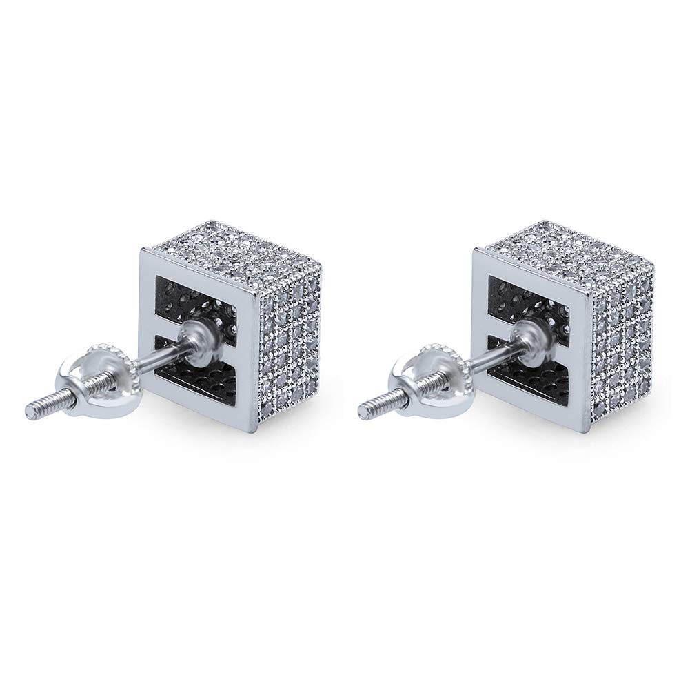 square cubic zirconia earrings close-up – product image 33