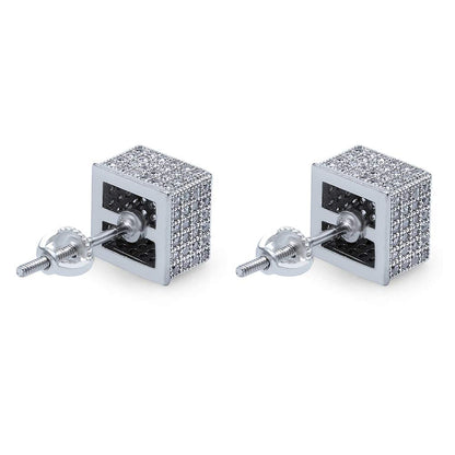 square cubic zirconia earrings close-up – product image 33