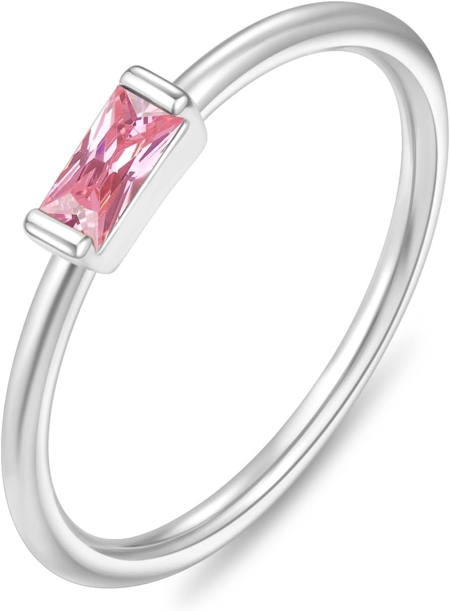 silver ring with month-inspired color – product image 8