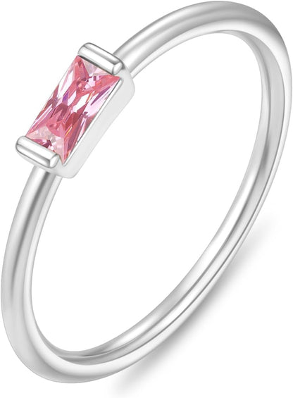silver ring with month-inspired color – product image 8