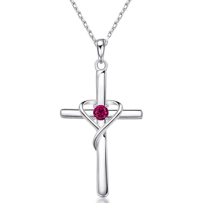 sterling silver cross necklace close-up – product image 39