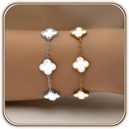 18K gold-plated double-sided clover bracelet – image 13