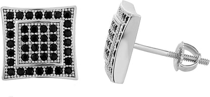 14K gold-plated iced-out cube studs – product image 7