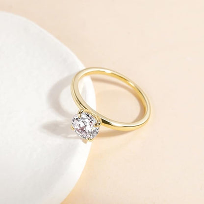 1.5CT Classic Round Cubic Zirconia Engagement Ring