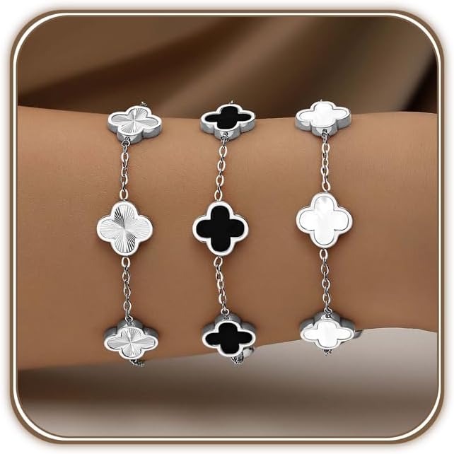 gold clover link bracelet for everyday style – image 10