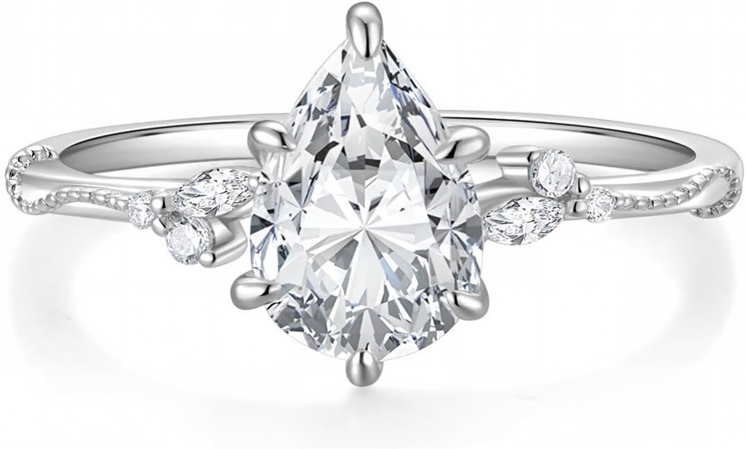 Pear Cut Travel Engagement Ring – product view 7