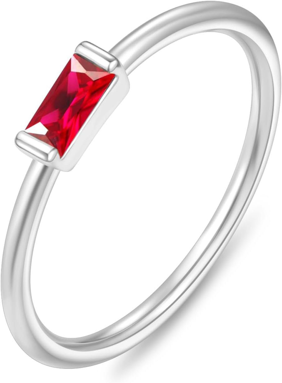 non-tarnish silver birth month ring – product image 12