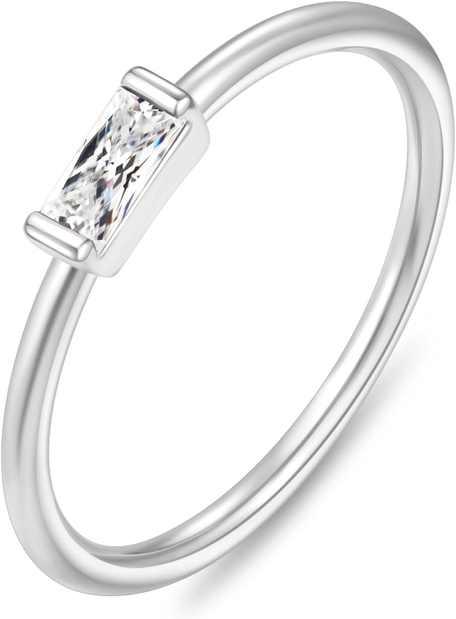 non-tarnish silver birth month ring – product image 17