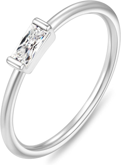 non-tarnish silver birth month ring – product image 17
