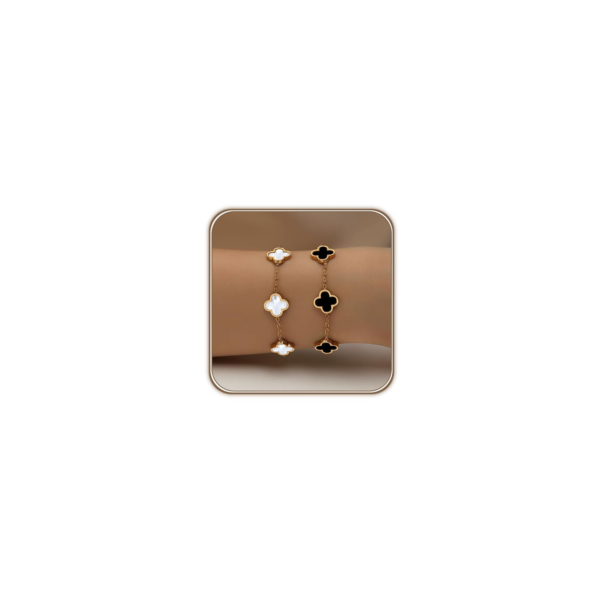18K gold-plated double-sided clover bracelet – image 19